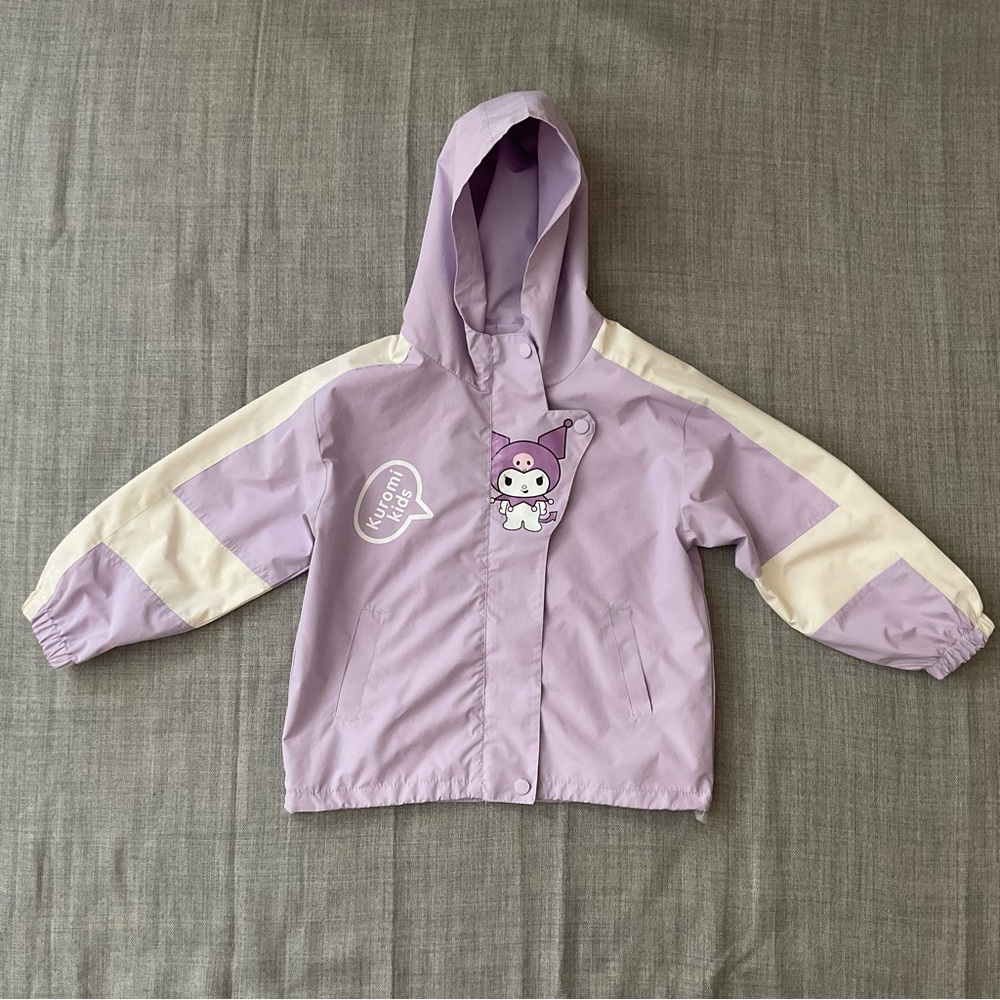 Kuromi Kids Jacket Girls Size 8 Purple White Spring Fall Windbreaker Coat